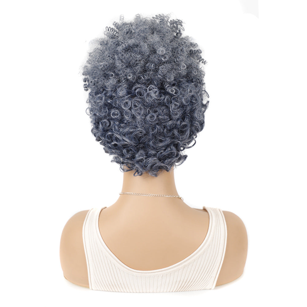 Women's African Dreadlocks Head Sleeve Curved Small Curly Wig Long Curls