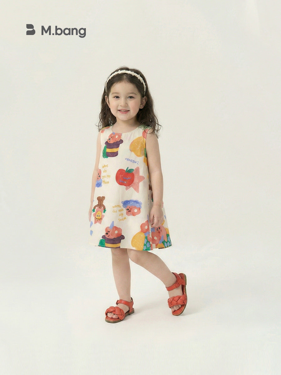 Children's Skirts Iti Cartoon Woven Clothing Thin Children's Dress