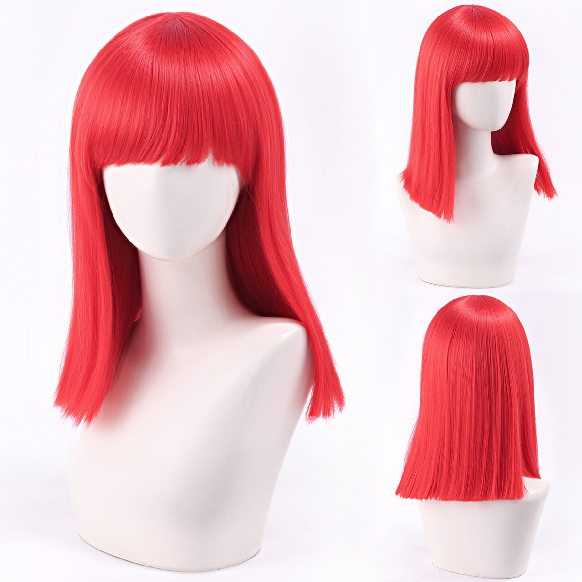 Green Gray Beige Black Red Pink Bangs Anime Nightclub Female Cos Wig
