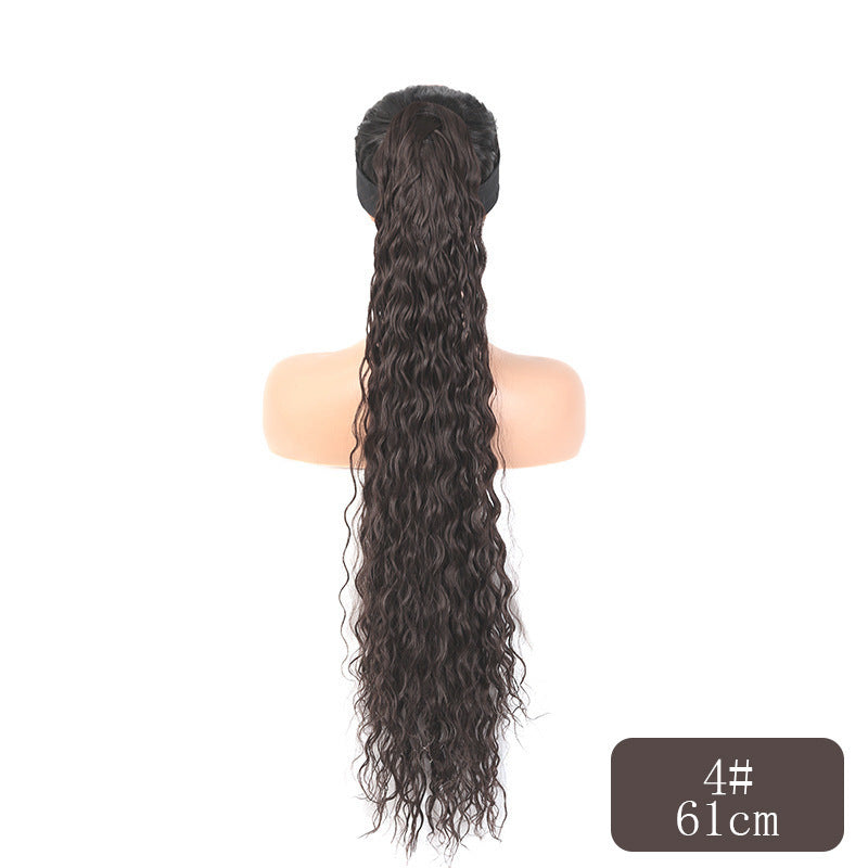 Drawstring Length Instant Noodle Curls Simulation Matte Wig Ponytail