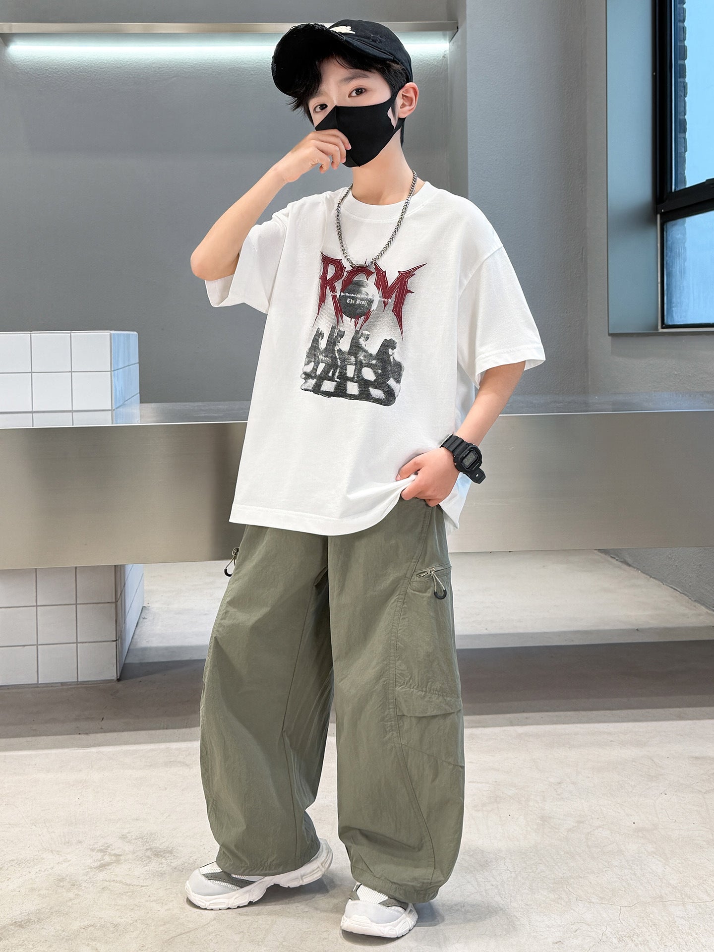 Children's Boys Summer Short-sleeved Trousers Two-piece Older Western Style Children's Suit