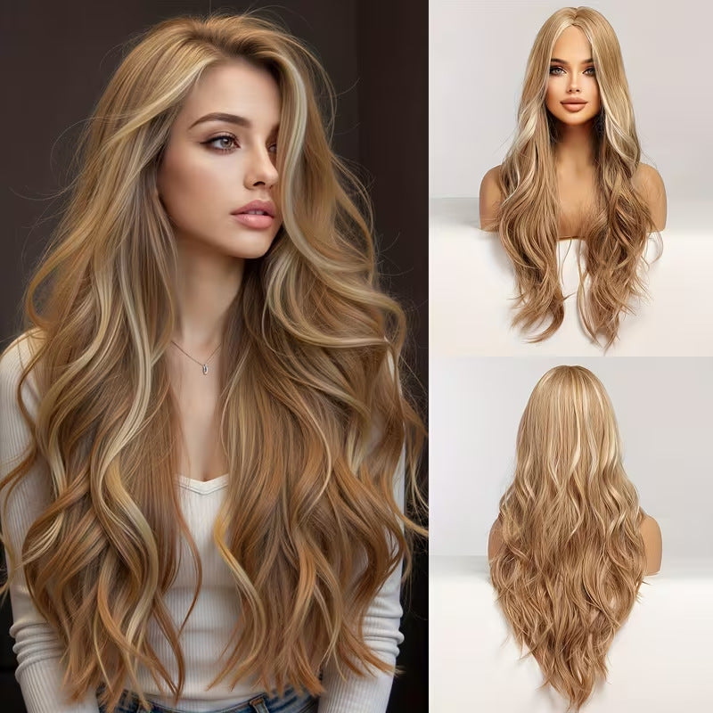Highlight Mid-length Curly Hair Chemical Fiber Wig Long Curls