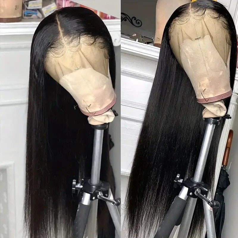 Popular Fashion Female Front Lace Middle Long Straight Wig