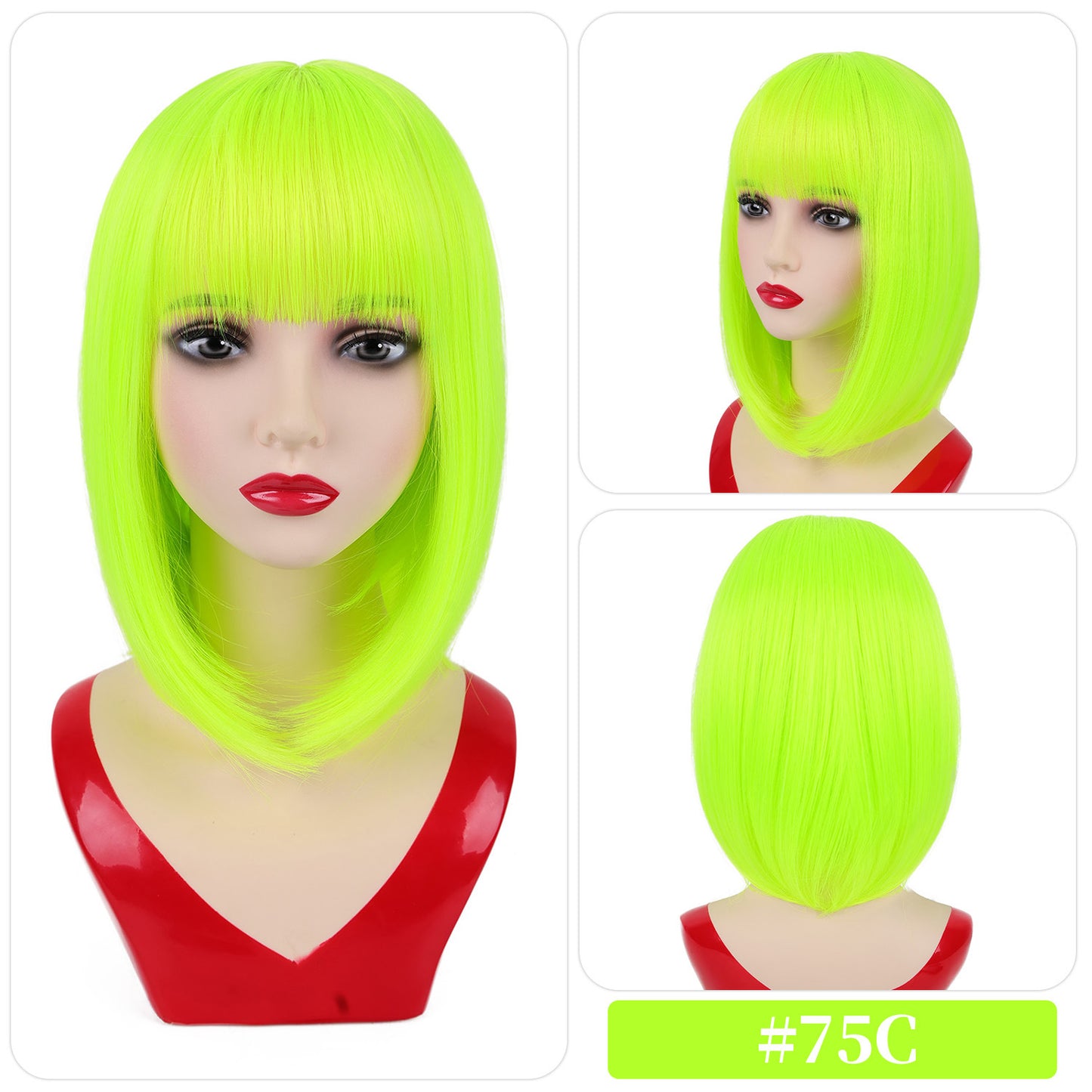 Whole Female Collarbone Length Haircut Wave Wig Short Straight Hair