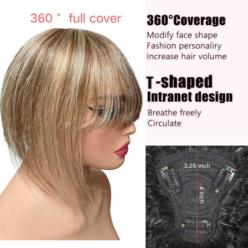 Beautiful Cool Human Head Supplementing Piece Real Hair Wig