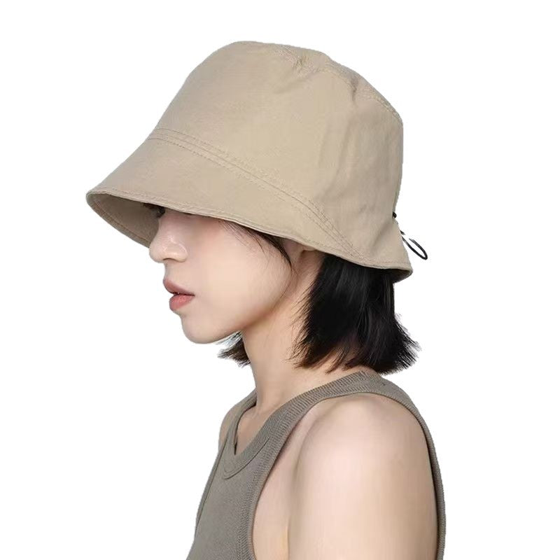 Women's Drawstring Bucket Hat Fisherman Casual For Wig Short Straight Hair
