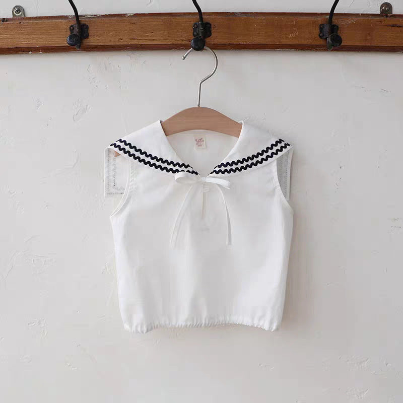 Strawberry Shan Sweet Art Style Lapel Cute Bow Children's T-shirt