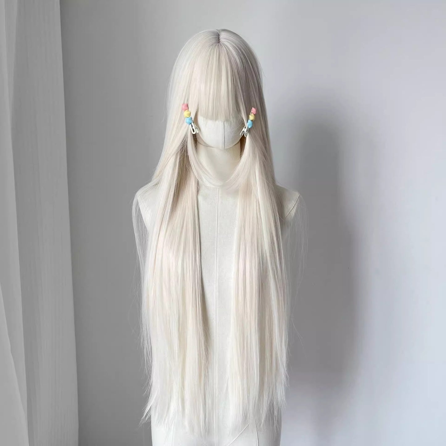 White Feather Dream Female Hair Milky Cm Natural Universal Top Long Straight Wig