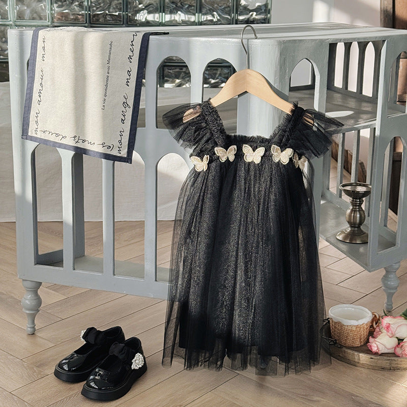 Sweet Chiffon Skirt Summer Flounced Sleeve Tube Top Princess Children's Dress