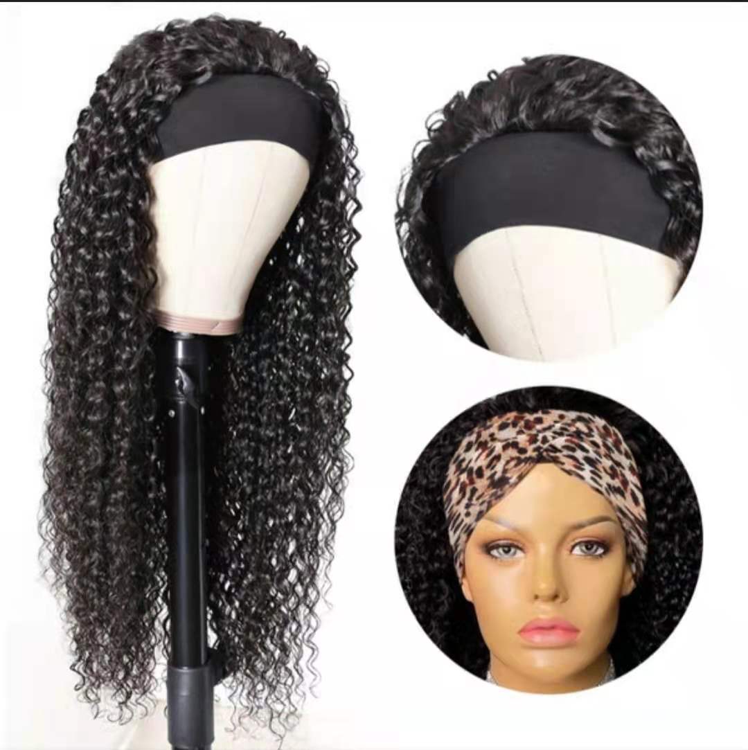 African Hair Band Small Volume Wound Tube Afro Curly Head Wig Long Curls