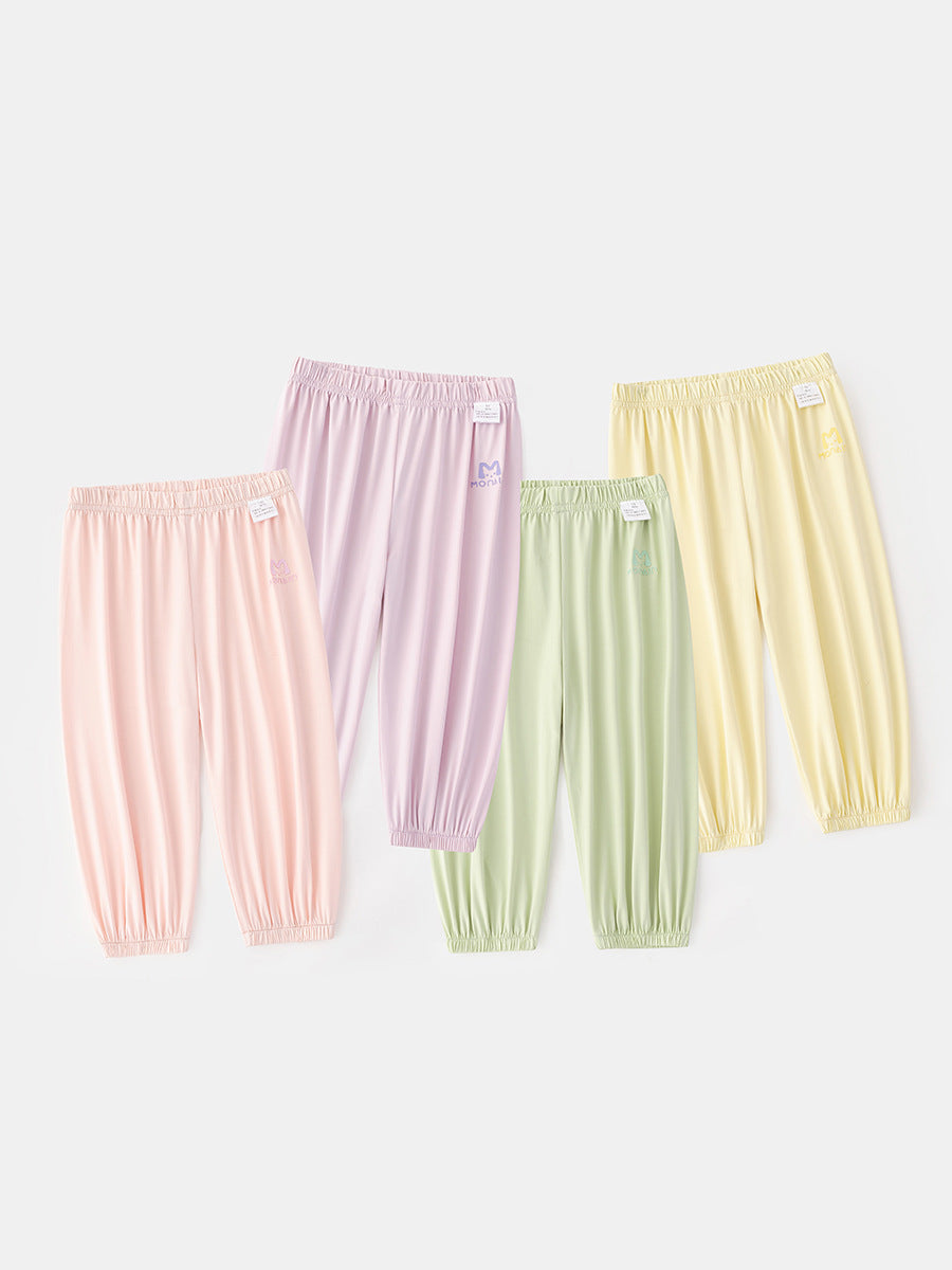Children's Trousers Summer Ice Silk Cool Feeling Ankle Banded Thin Uv Children's Pants