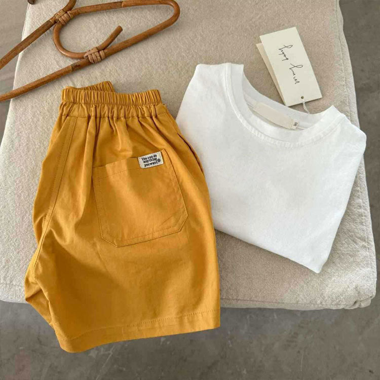 Women's & Men's Shorts Summer Solid Color Middle Striped Fashion Breathable Knee Children's Pants