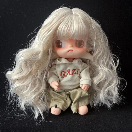 Gray White Bangs Long Curly Hair Gingerbread Man Sister Ga Cos Wig