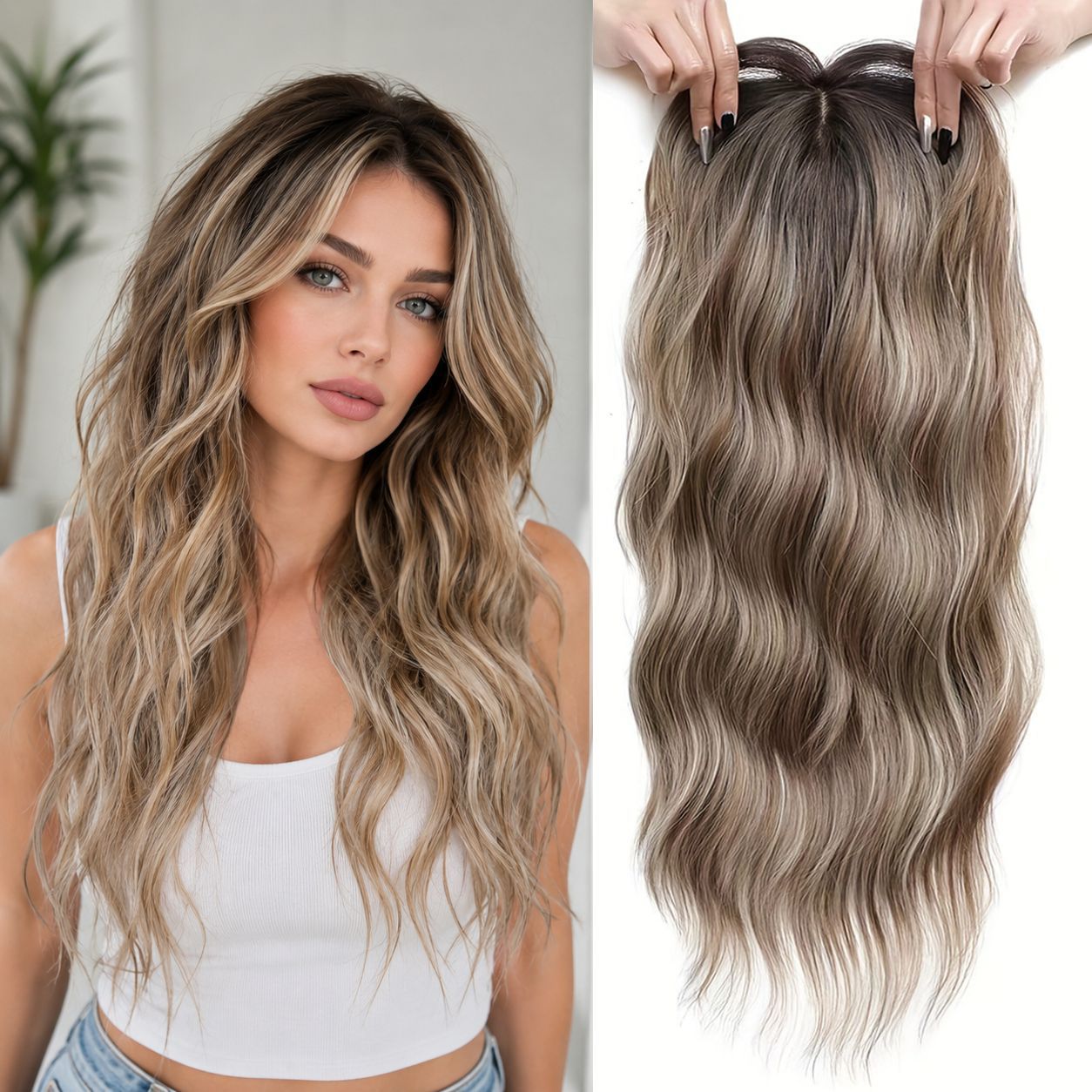 Women's Hairpiece Chemical Fiber Long Curly Hair Gradient Golden Wig