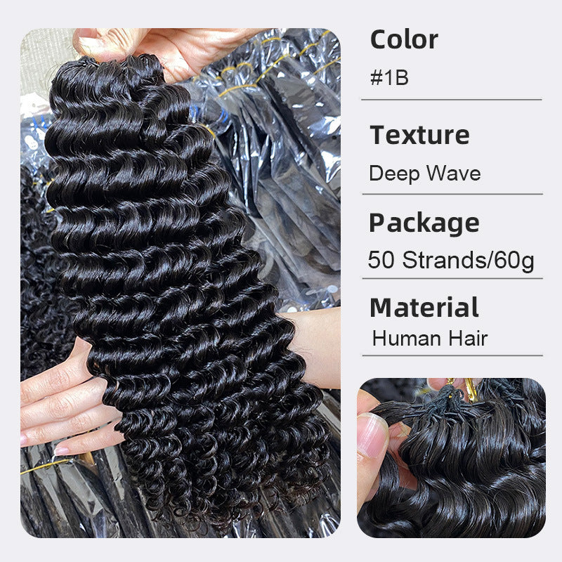 Pretty Classic Creative Human Crochet Extension Real Hair Wig