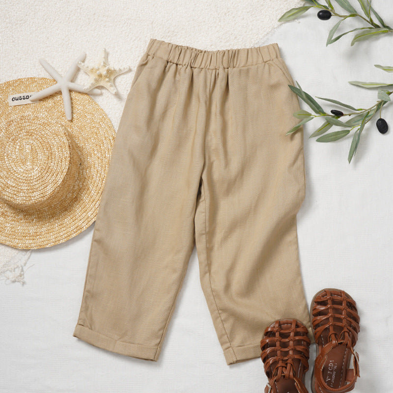 Children's Solid Color Trousers Summer Breathable Refreshing Children's Pants
