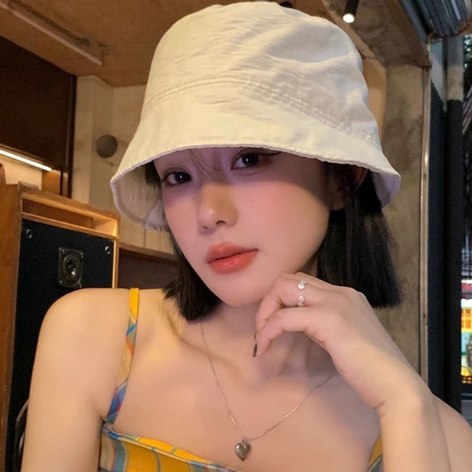 Hat One-piece Real Human Style Face Slimming Wig Short Straight Hair