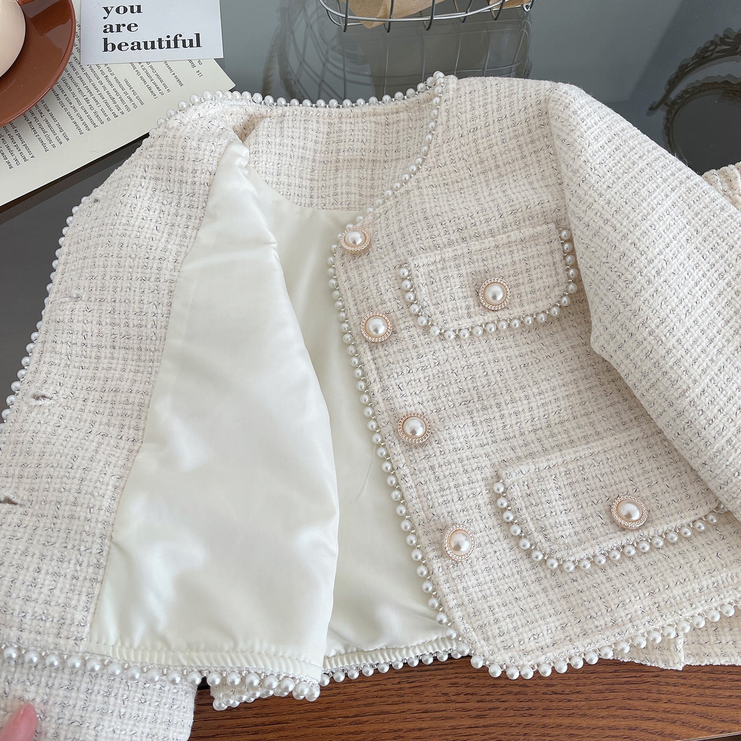 Korean Style Fashion Temperament Classic Pleated Skirt Children's Suit