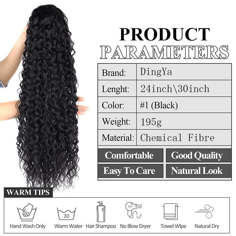 Drawstring Length Instant Noodle Curls Simulation Matte Wig Ponytail
