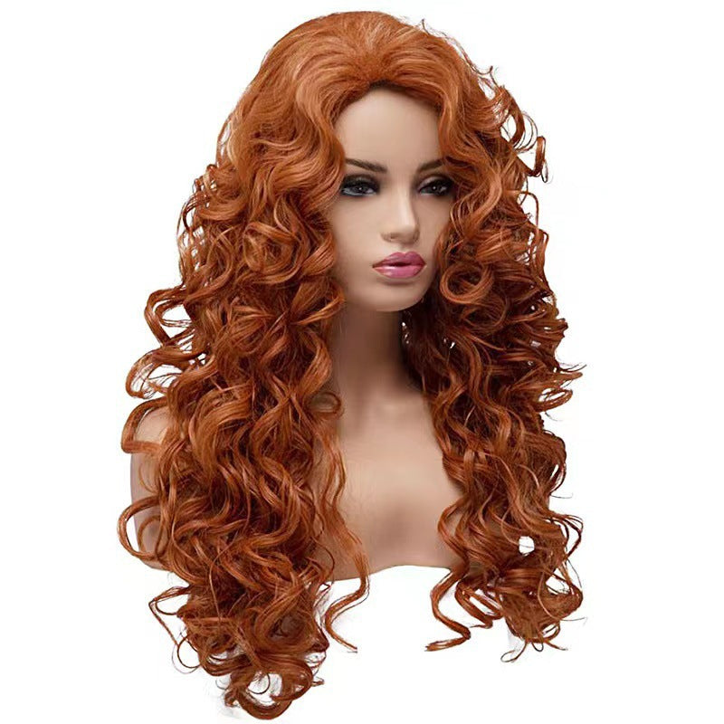 Female Curly Hair Princess Small Curve Fluffy Natural Waves Roll Wig Long Curls
