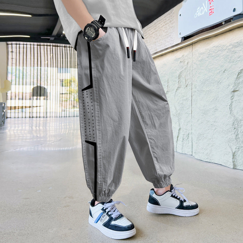 Children's Trousers Thin Casual Sportswear Middle Big Korean Children's Pants
