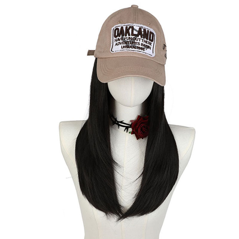 Export Hat Integrated Adjustable Retro Three-dimensional Long Straight Wig