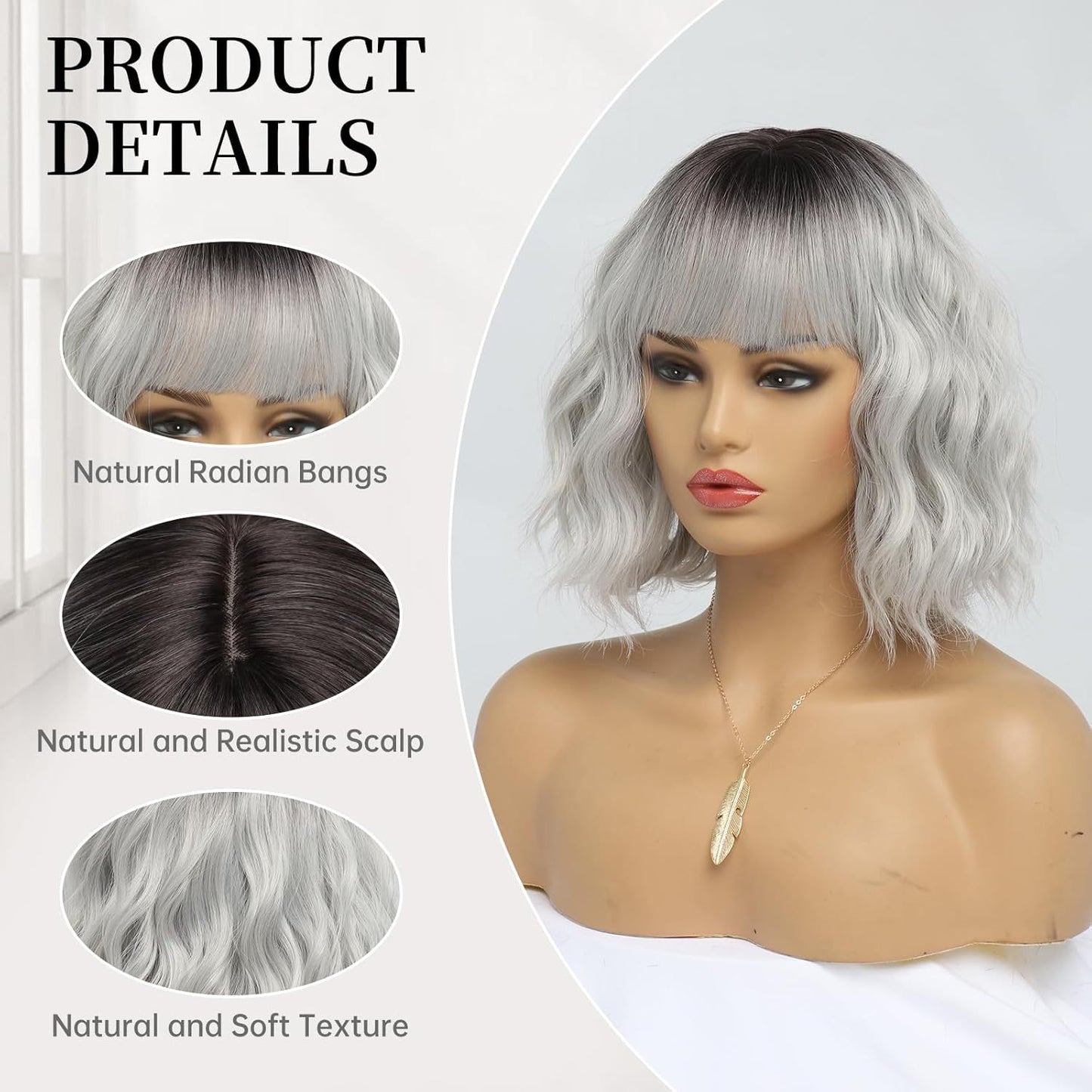 Big Wave Bangs Chemical Fiber Fashion Wig Short Curly Hair