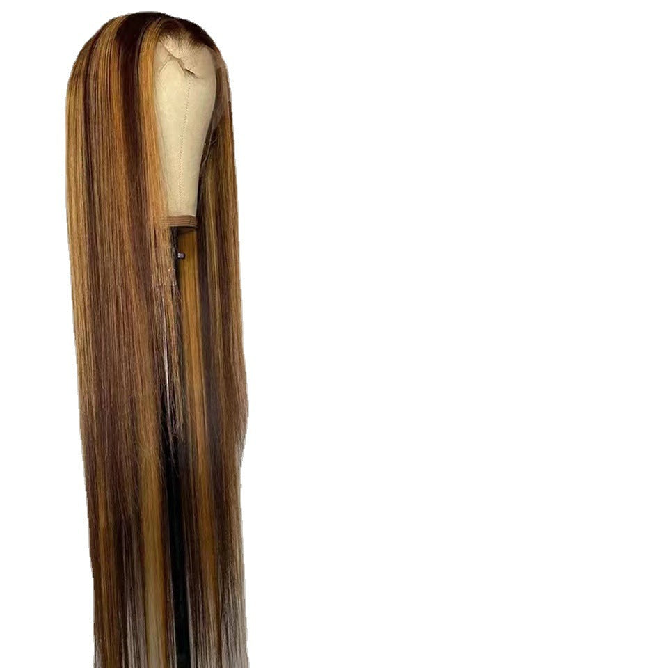Unique Attractive Front Lace Brown Hair Long Straight Wig