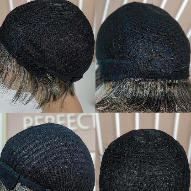 Short Light Gray Delivery On The Real Hair Wig