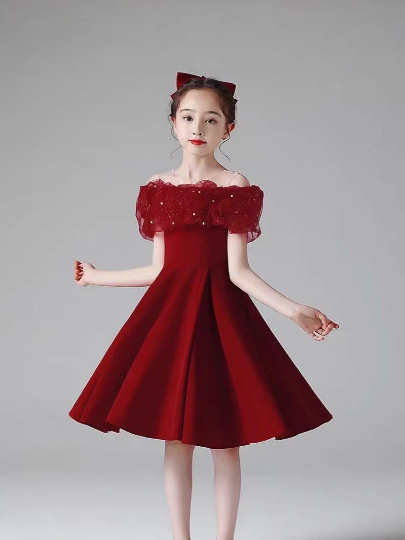 Children's Fashionable Princess Wedding Birthday Host Pettiskirt Children's Dress