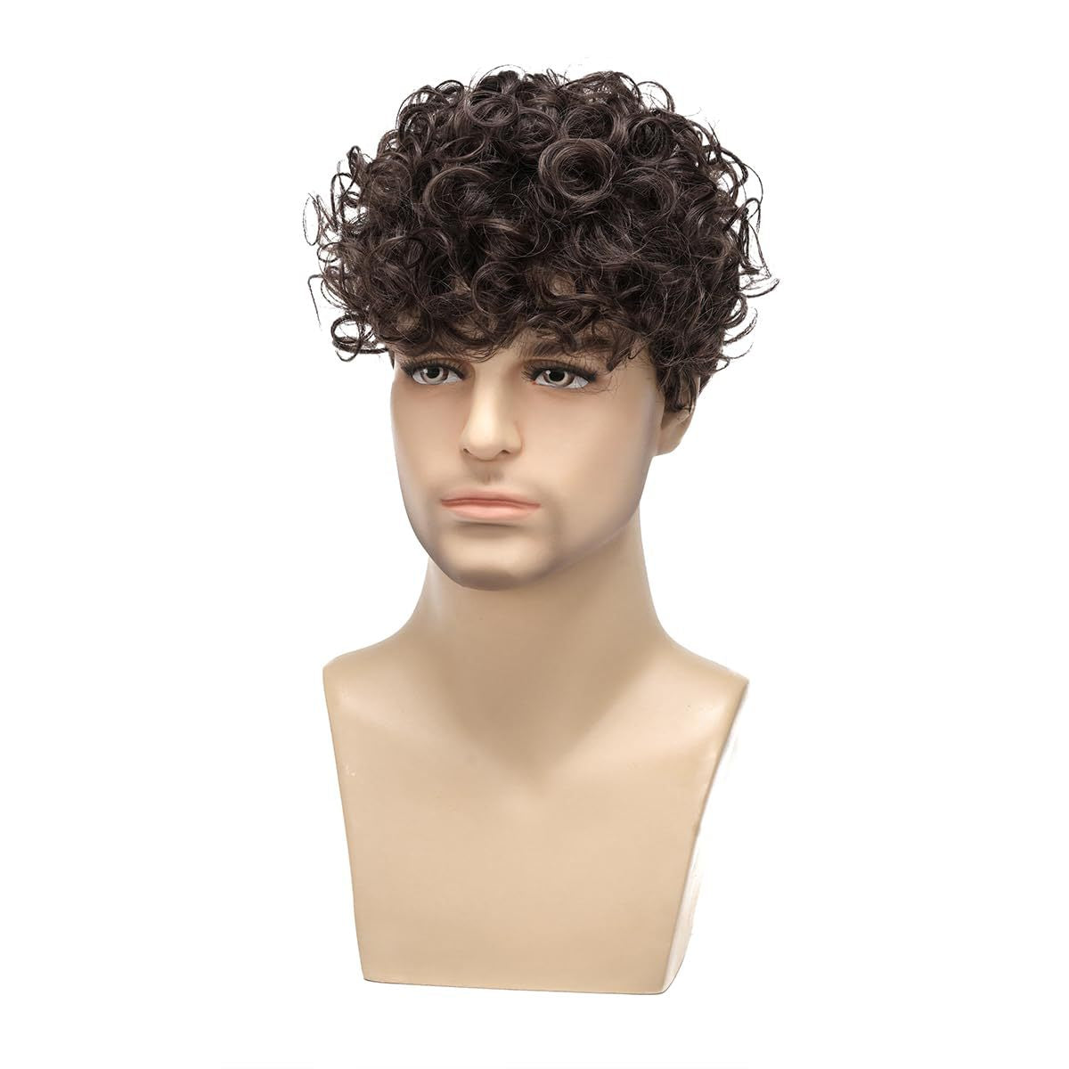 Men's Short Curly Hair Fashion Small Synthetic Wigs Men's Wig