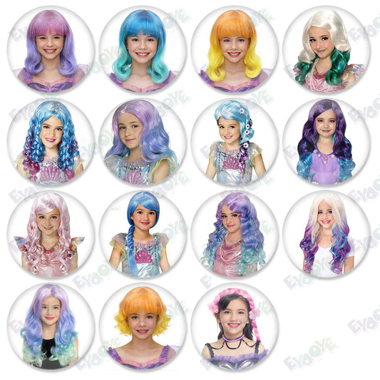 Children's Stage Performance Gradient Color Glitter Hair Cos Wig