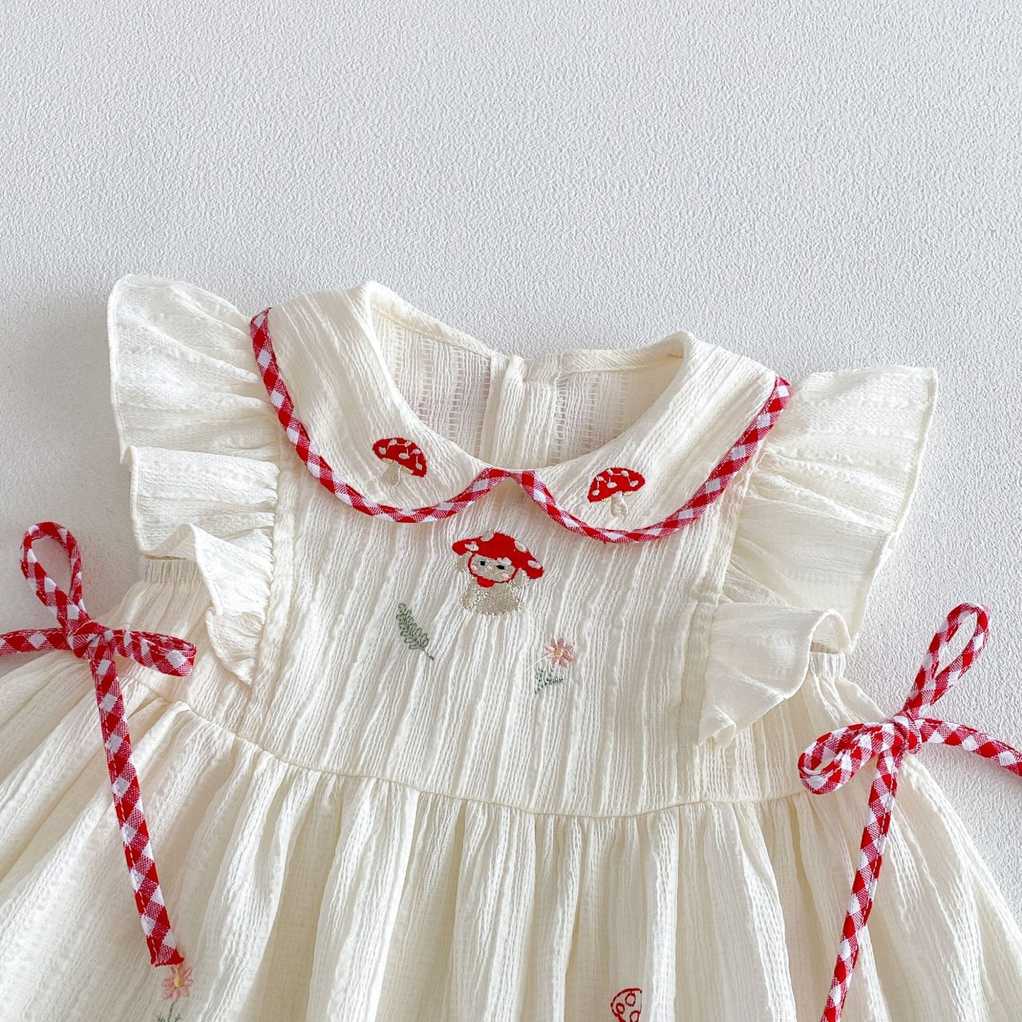 Fashion Embroidery Vest Summer Korean Style Cute Flounced Sleeve Doll Children's T-shirt