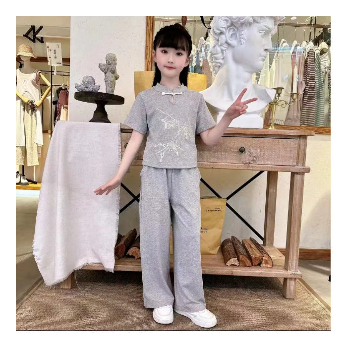 Medium Large Ice Silk National Trendy Style Children's Suit