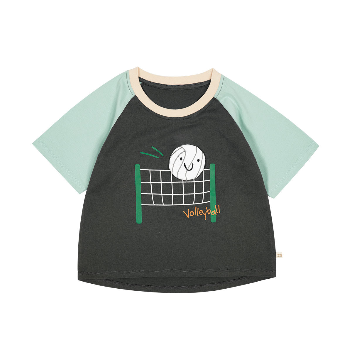 Children's Cotton Top Summer Thin Antibacterial Round Neck Contrast Color Half Children's T-shirt