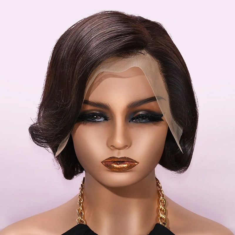 Frontal Pixie Bob Human Color Lace Real Hair Wig