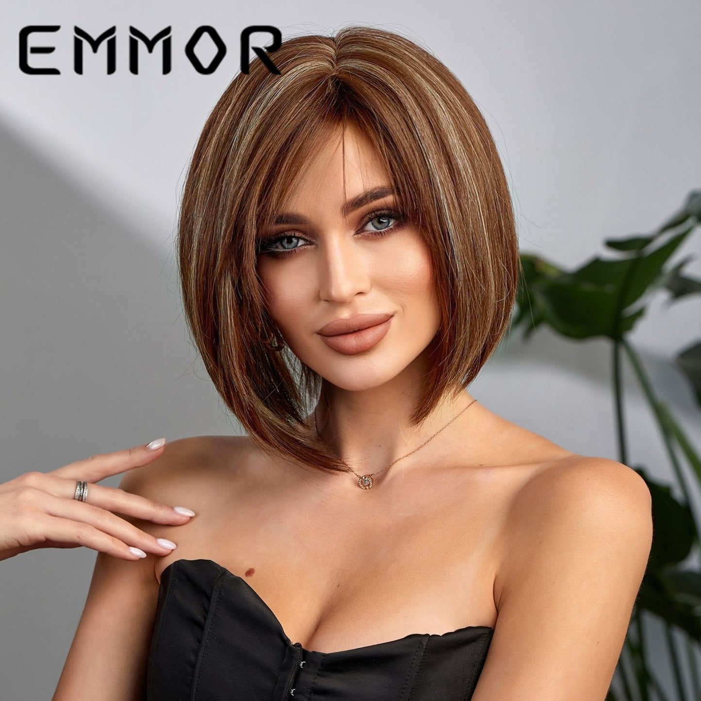 Female Oblique Short Hair Summer Forehead Hand-woven Chemical Long Straight Wig