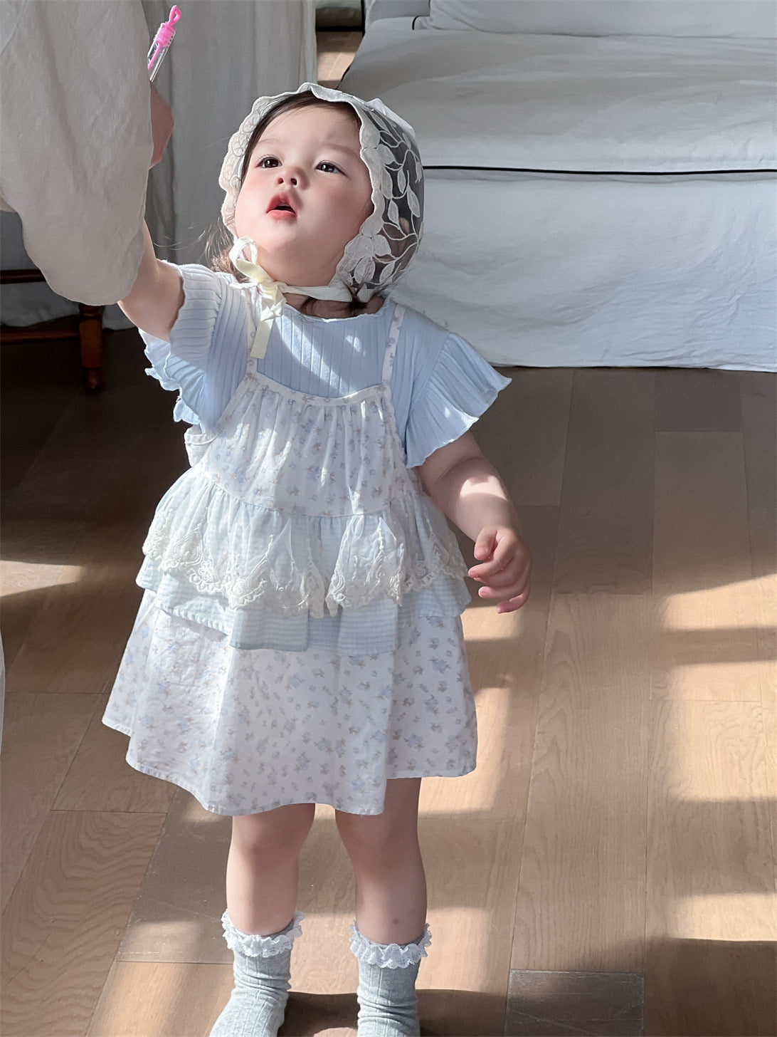 Children's Summer Thin Korean Style Skirt Clothes Short Sleeved T-shirt Children's Suit