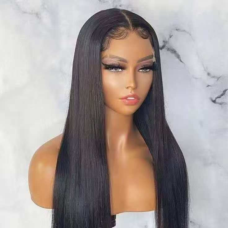 Straight Long Frontal Lace Brazilian Human Real Hair Wig