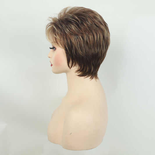 Trendy Innovative Fluffy Fiber Head Cover Wig Short Curly Hair