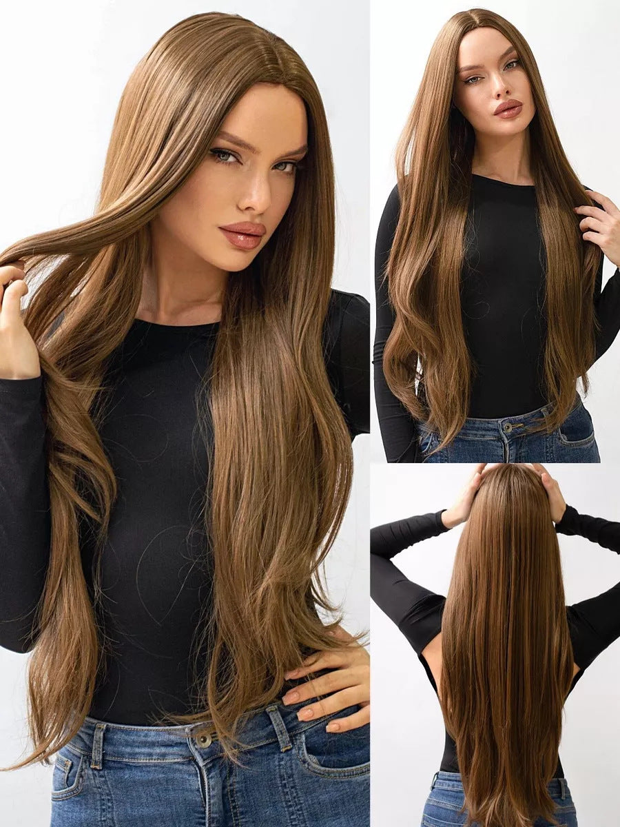 Black Bangs Hair Comfortable Elastic Net Fiber Long Straight Wig