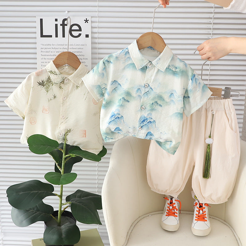 Summer Boy's Chinese Style Tang Short Children's Suit