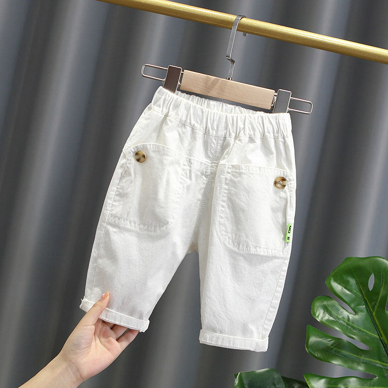 Thin Summer Clothing Small Boy's Cropped Trousers Korean Style Children's Pants