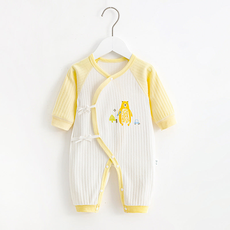 Rompers Born Boneless Cotton Closed Bellyband Crawling Jumpsuit, Climbing Suit
