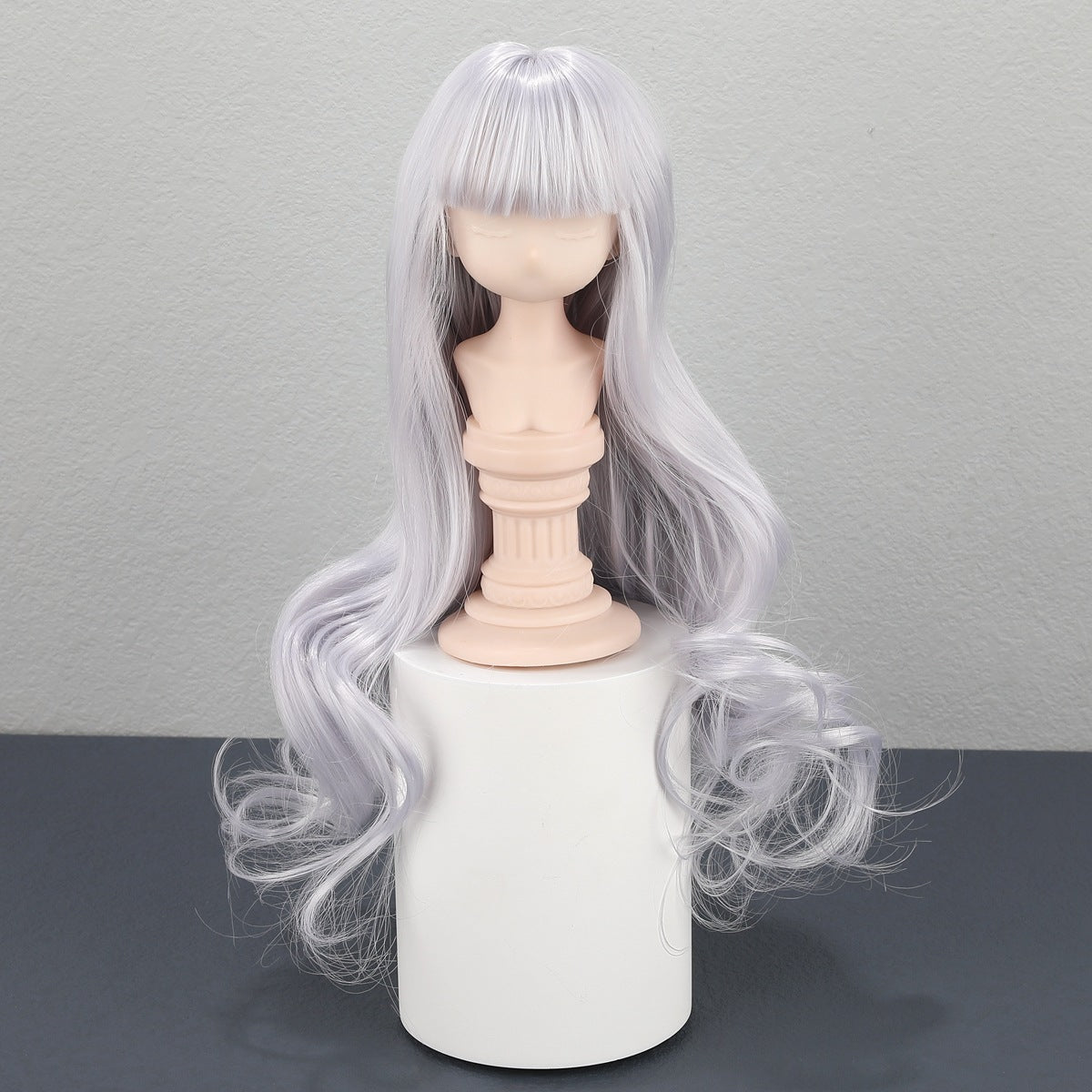 Points Soft Silk Bangs Long Curly Hair Cos Wig