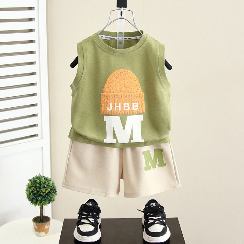 Children's Boy Summer Clothing Vest Fashion Sleeveless Children's Suit