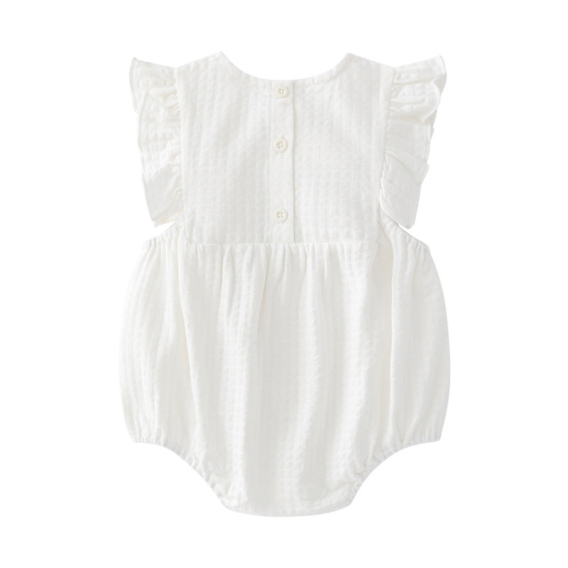 Born Sleeveless Jumpsuit Round Neck Solid Color Cute Jumpsuit, Climbing Suit