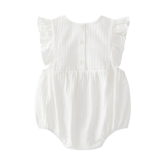 Born Sleeveless Jumpsuit Round Neck Solid Color Cute Jumpsuit, Climbing Suit