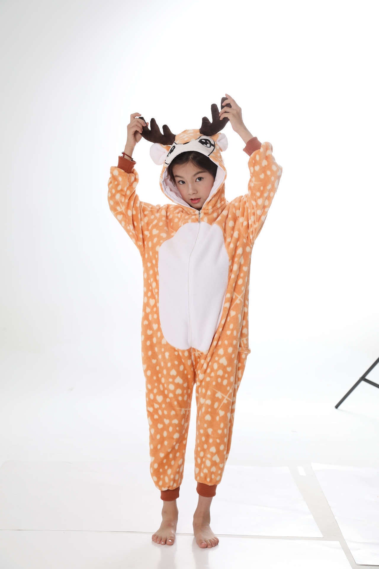 Children's Cartoon Animal One-piece Pajamas Rainbow Flannel Lion Cute Long Jumpsuit, Climbing Suit