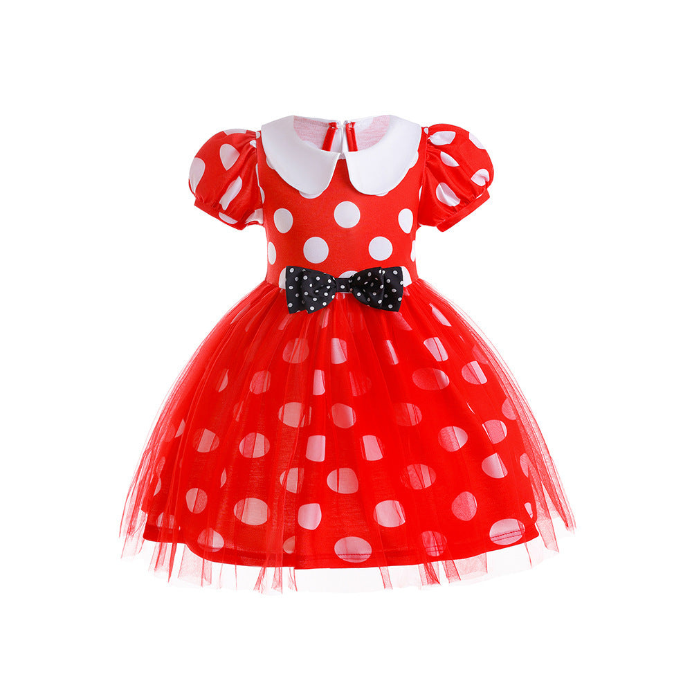 Children's Mouse Mesh Bubble Skirt Cute Polka Children's Dress
